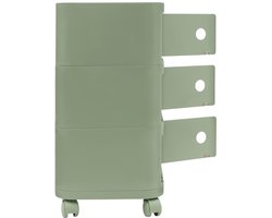 Nachtkastje 3 Lagen Bijzettafeltje Groen 32*32*63.3cm Tot 60kg Voor Slaapkamer Woonkamer Kantoor