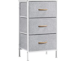 Nachtkastje, 3 schuifladen van stof, commode, opbergdozen, kast, bijzettafel, organizer voor woonkamer slaapkamer hal