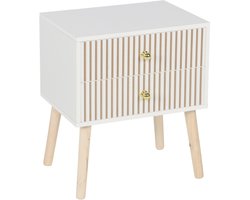 Nachtkastje - 40x47x30 cm - wit naturel