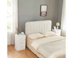 Nachtkastje Aurdal set van 2 met 3 lades 66x37x34,5 cm wit hoogglans