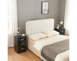 Nachtkastje Aurdal set van 2 met 3 lades 66x37x34,5 cm zwart hoogglans