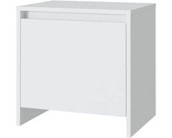 Nachtkastje - Bedkastje Slaapkamerkastje - Spullen Opbergen - Met 1 Deur - 45x34x445 cm - Wit