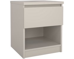 Nachtkastje Beige - 40x40x49,5 cm - Nachtkastje Ylva 1-Lade - Giga Living