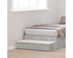 Nachtkastje Beton - Smal Kastje - Slaapkamer Opbergen - Compact Ontwerp - 75 cm Hoog - Betongrijs