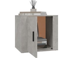 Nachtkastje - Bewerkt Hout - 50x39x47 cm - Betongrijs