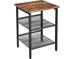 Nachtkastje - Bijzettafel - Bruin - Metaal | 40 x 40 x 55 cm (B x D x H)