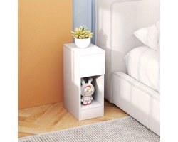 Nachtkastje – Bijzettafel – Nachttafel – Ladekast – Nachtkast – Wit – Compact Design 20x30x50 cm – Spaanplaat Melamine Coating