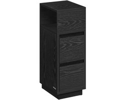 Nachtkastje - Bijzettafel - Smal - Voor Kleine Ruimtes - 3 Lades - Zwart