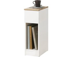 Nachtkastje Bijzettafel Sofa Salontafel 20x35x60cm FBT111-WN met Lade voor Woonkamer - Slaapkamer of Kantoor