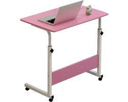 Nachtkastje - Bijzettafel - Thuiswerken - Hefbare hoogte - 60 x 40 cm - Roze