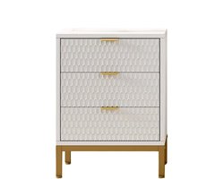 Nachtkastje - Bijzettafel - Voor slaapkamer - met opbergruimte - Wit - 65,5 cm hoog × 50 cm breed × 40 cm diep