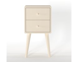 Nachtkastje Borba - Hout - Creme/Wit - 30 x 57 x 30 cm (BxHxD)