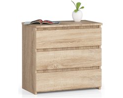 Nachtkastje CL3 met 3 Lades / AKORD Furniture Factory / Sonoma Eik / 60 x 57 x 35 cm