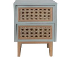 Nachtkastje DKD Home Decor Natuurlijk Rotan Paulownia hout (43 x 33,7 x 56 cm)