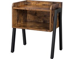 Nachtkastje einde stapelbare zijkant salontafel met open opbergvak - retro rustieke chique houtlook - vintage LET54X 42 x 35 x 52 cm