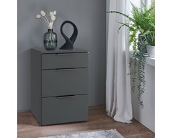 Nachtkastje Elda - Plaatmateriaal/Folie - Grijs - 41x61x41 cm (BxHxD)