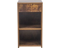 Nachtkastje - halkastje - 65 cm hoog - vintage bruin walnoot kleurig