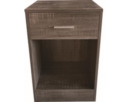 Nachtkastje - halkastje - met lade - 60 cm hoog - bruin