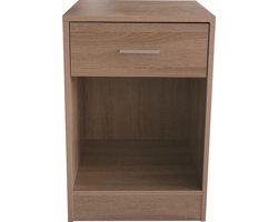 Nachtkastje - halkastje - met opberglade - 60 cm hoog - lichtbruin