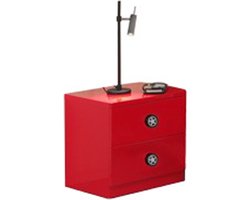 Nachtkastje Hans Rood - MDF - Breedte 120 cm - Hoogte 74.5 cm - Diepte 60 cm - Met lades - Zonder deuren