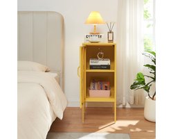 Nachtkastje Hausjärvi 82x35x35 cm staal geel [en.casa]