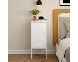 Nachtkastje Hausjärvi 82x35x35 cm staal wit