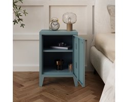 Nachtkastje Inari metaal 57x40x30 cm grijsblauw