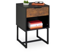Nachtkastje industrieel - 60,5 x 40 x 41,5 cm - met lade