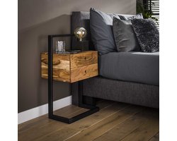 Nachtkastje industrieel Camila Acaciahout 2 lades