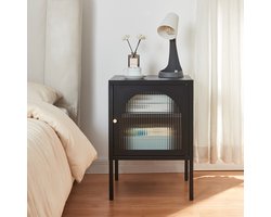 Nachtkastje Karlskrona 60x42,5x40 cm zwart mat [en.casa]