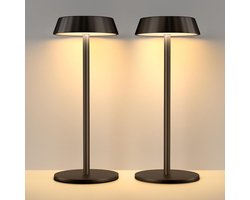 Nachtkastje Lamp - Lamp voor Nachtkastje Draadloze Touch 3 Kleuren Dimbaar Draagbaar Oplaadbaar Tafellampen voor Slaapkamer en Woonkamer 2 Stuks LED-Tafellamp
