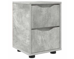 Nachtkastje | Lamptafel | Bedside kasten | Bed kast met lade Beton Grijs 30,5 x 30 x 43 cm Bewerkt hout