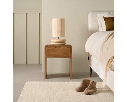 Nachtkastje Laros - Mangohout - Bruin - 45x55x32 cm (BxHxD) - Met lade