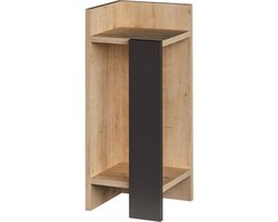 Nachtkastje Links - Stijlvol Antraciet & Eiken Design - 25x60x27cm - Duurzaam Melamine Materiaal
