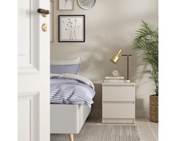 Nachtkastje Luna Taupe - 2 lades - Elegant & Modern