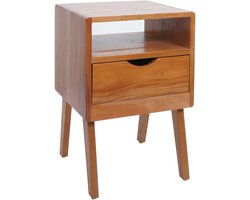 Nachtkastje MCW-P16, commode bijzettafel nachtkastje kast, lade vak 64x42x40cm ~ naturelkleurig