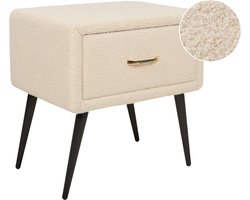 Nachtkastje met 1 lade FLAYAT Bouclé Beige