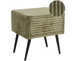 Nachtkastje met 1 lade FLAYAT Corduroy Groen