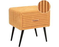 Nachtkastje met 1 lade FLAYAT Corduroy Oranje