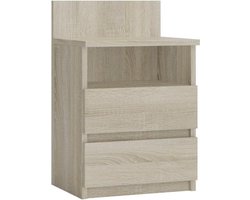 Nachtkastje met 1 opberg vak en 2 lades-Set van 2 nachtkastjes