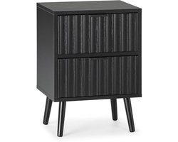 Nachtkastje met 2 Laden Zwart - Modern Meubel voor Slaapkamer