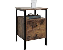 Nachtkastje met 2 lades - 61 x 40 x 40 cm - industrieel