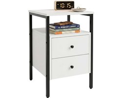Nachtkastje met 2 lades - 61 x 40 x 40 cm - wit