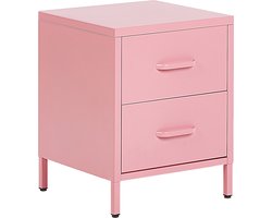 Nachtkastje met 2 lades MALAVI Metaal Roze