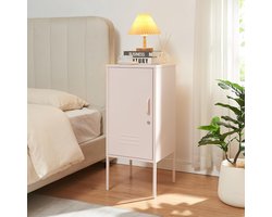 Nachtkastje met afsluitbare deur en ventilatiesleuven - Roze stalen ladekast