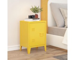 Nachtkastje met deur en salontafel functie - Gele metaal kast 57x40x30 cm