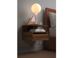Nachtkastje met Klep| Nachkast| Modern| Stijlvol| Functioneel| Maat 40x33.5x30.5 cm | Donkere Walnoot