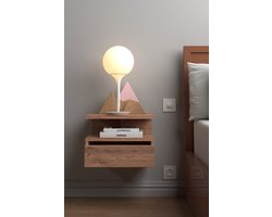 Nachtkastje met Klep| Nachkast| Modern| Stijlvol| Functioneel| Maat 40x33.5x30.5 cm | Licht Walnoot