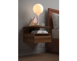 Nachtkastje met Klep| Set van 2| Nachkast| Modern| Stijlvol| Functioneel| Maat 40x33.5x30.5 cm | Donkere Walnoot