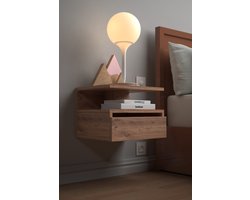 Nachtkastje met Klep| Set van 2| Nachkast| Modern| Stijlvol| Functioneel| Maat 40x33.5x30.5 cm | Licht Walnoot